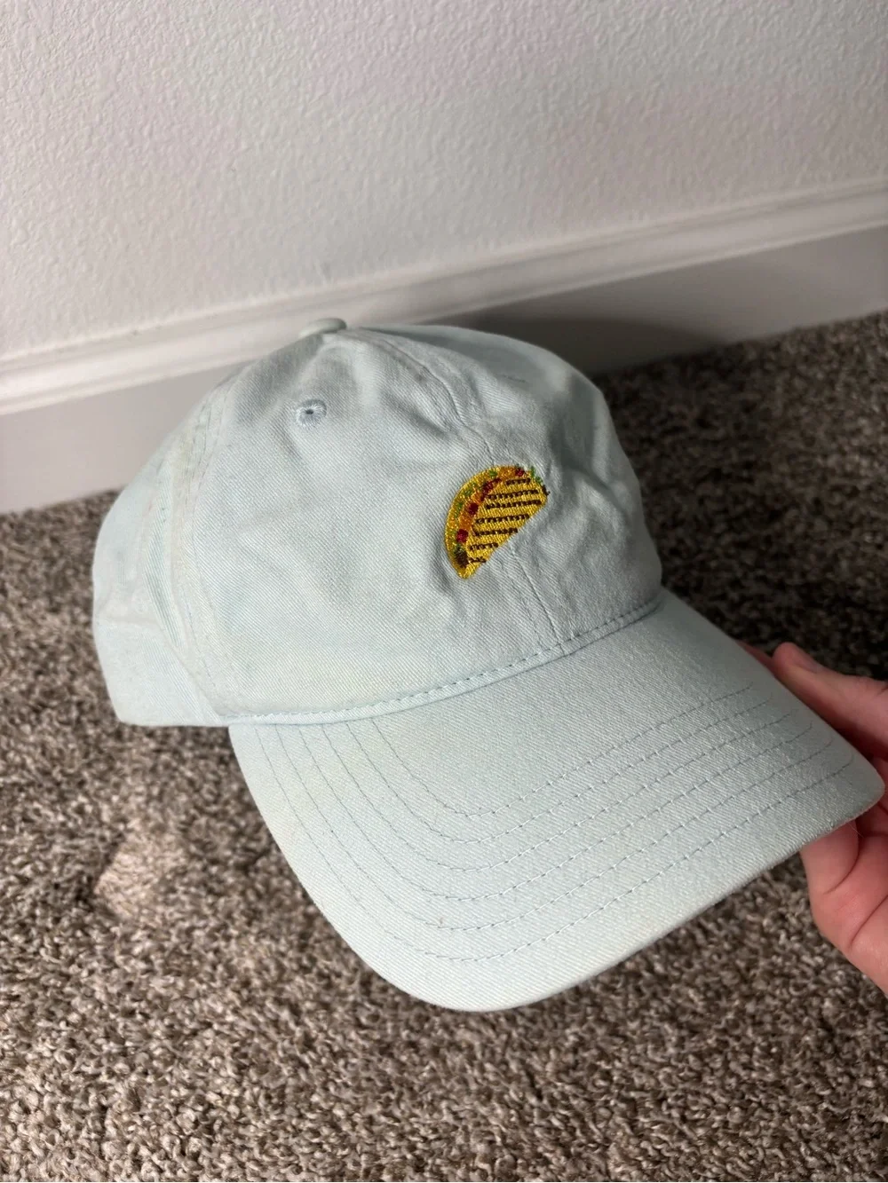 Women’s Baby Blue Taco Embroidered Baseball Cap